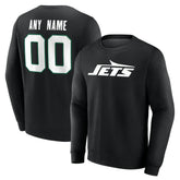 New York Jets Team Authentic Personalized Name & Number Sweatshirt - Black Sweatshirts