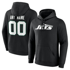 New York Jets Team Authentic Personalized Name & Number Hoodie - Black Hoodies