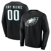 Philadelphia Eagles Team Authentic Personalized Name & Number Sweatshirt - Black Sweatshirts