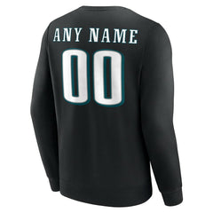 Philadelphia Eagles Team Authentic Personalized Name & Number Sweatshirt - Black Sweatshirts