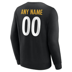 Pittsburgh Steelers Team Authentic Personalized Name & Number Sweatshirt - Black Sweatshirts
