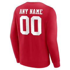 San Francisco 49ers Team Authentic Personalized Name & Number Sweatshirt - Scarlet Sweatshirts