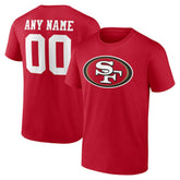 San Francisco 49ers Team Authentic Personalized Name & Number T-Shirt - Scarlet T-shirts