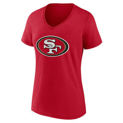 San Francisco 49ers Women's Team Authentic Personalized Name & Number V-Neck T-Shirt - Scarlet T-shirts