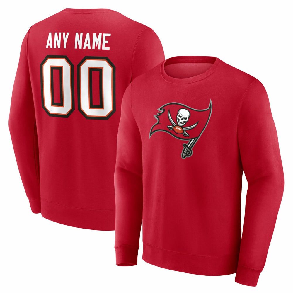 Tampa Bay Buccaneers Team Authentic Personalized Name & Number Sweatshirt - Red Sweatshirts