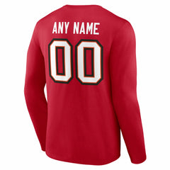 Tampa Bay Buccaneers Team Authentic Personalized Name & Number Long Sleeve T-Shirt - Red T-shirts