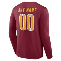 Washington Commanders Team Authentic Personalized Name & Number Long Sleeve T-Shirt - Burgundy T-shirts