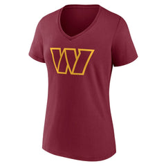 Washington Commanders Women's Team Authentic Personalized Name & Number V-Neck T-Shirt - Burgundy T-shirts