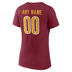 Washington Commanders Women's Team Authentic Personalized Name & Number V-Neck T-Shirt - Burgundy T-shirts
