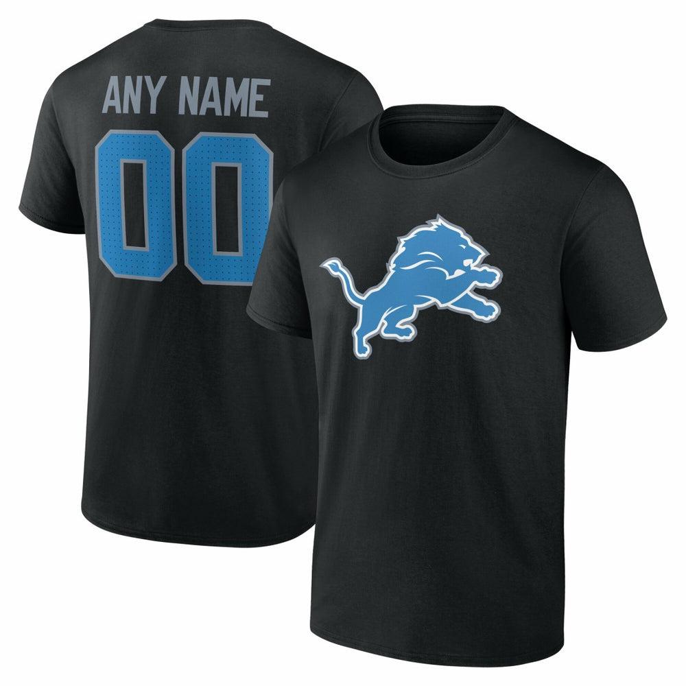 Detroit Lions Big & Tall Team Authentic Custom T-Shirt - Black T-shirts
