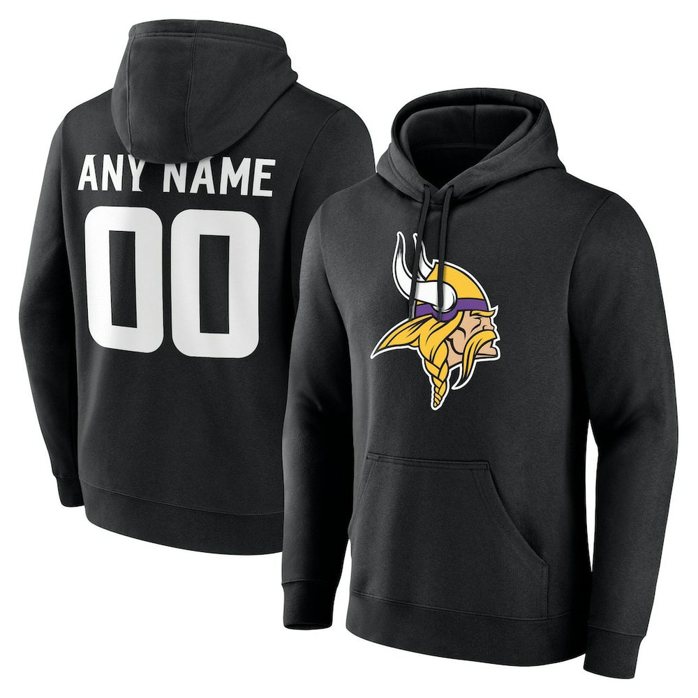 Minnesota Vikings Big & Tall Team Authentic Custom Hoodie - Black Hoodies