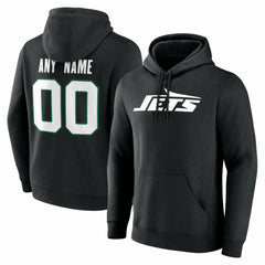New York Jets Big & Tall Team Authentic Custom Hoodie - Black Hoodies