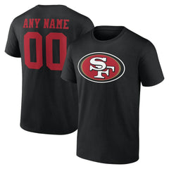 San Francisco 49ers Big & Tall Team Authentic Custom T-Shirt - Black T-shirts
