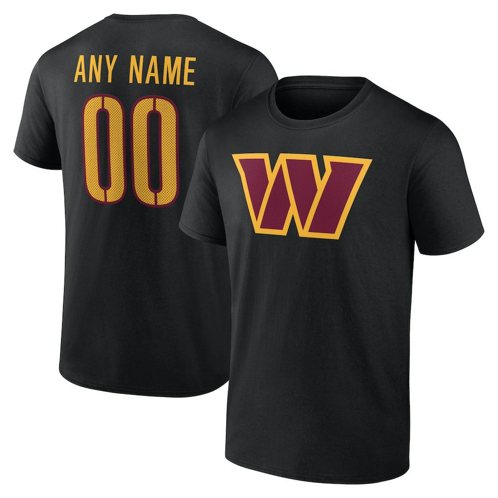 Washington Commanders Big & Tall Team Authentic Custom T-Shirt - Black T-shirts