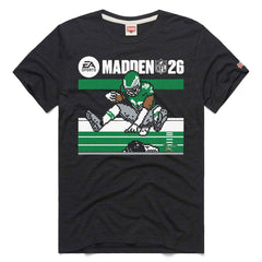 Saquon Barkley Philadelphia Eagles Homage Unisex Madden NFL '26 Retro Cover Tri-Blend T-Shirt - Charcoal T-shirts