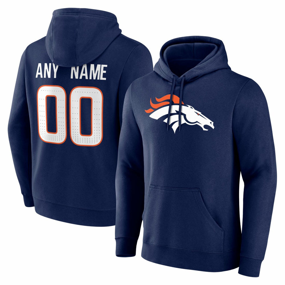 Denver Broncos Big & Tall Team Authentic Custom Hoodie - Navy Hoodies