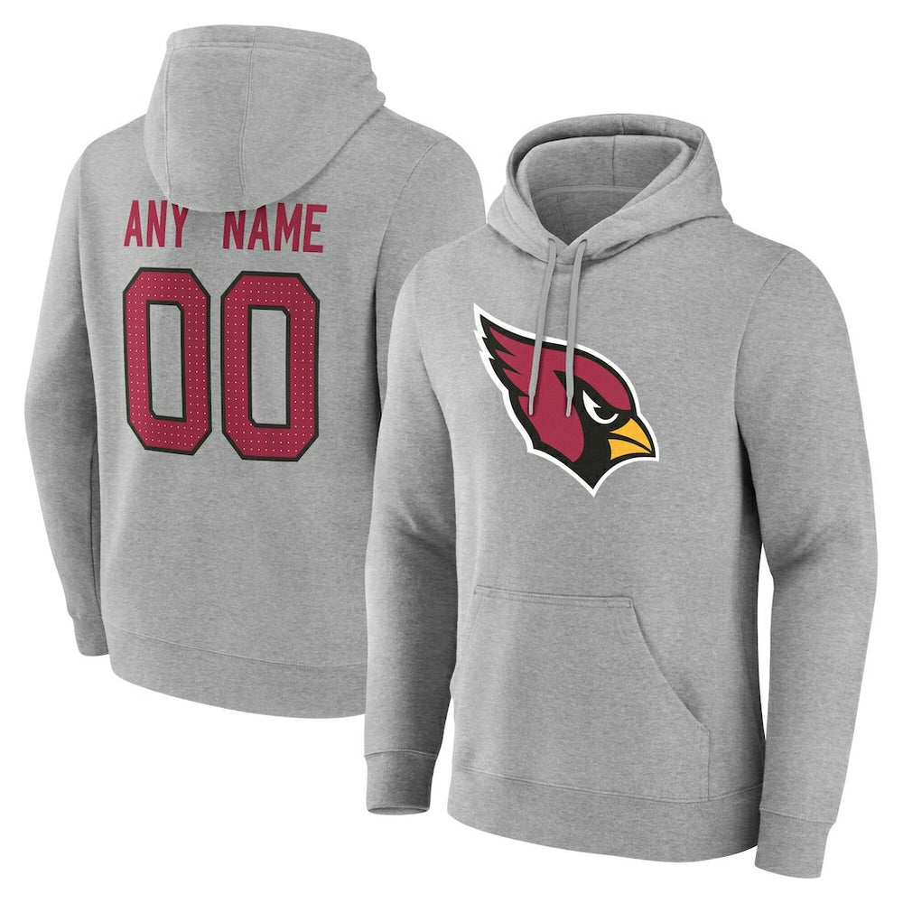 Arizona Cardinals Big & Tall Team Authentic Custom Hoodie - Gray Hoodies