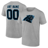 Carolina Panthers Big & Tall Team Authentic Custom T-Shirt - Gray T-shirts