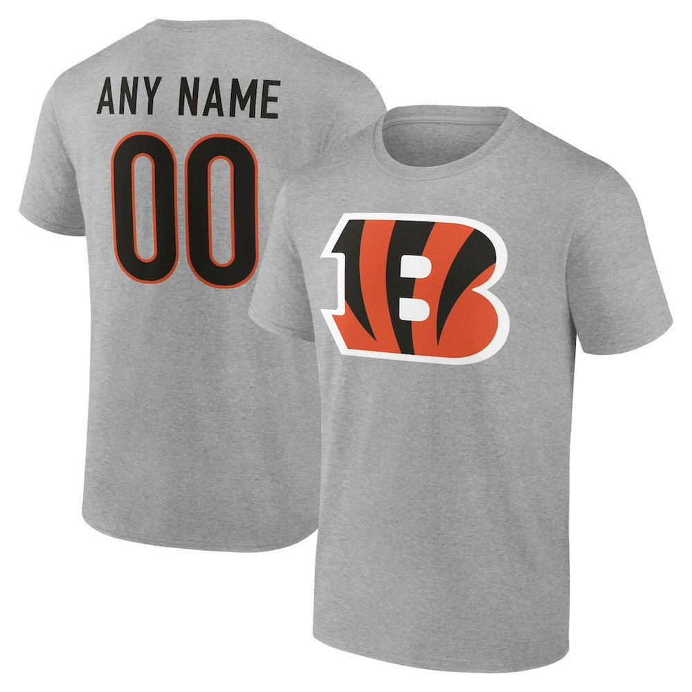 Cincinnati Bengals Big & Tall Team Authentic Custom T-Shirt - Gray T-shirts
