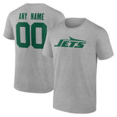 New York Jets Big & Tall Team Authentic Custom T-Shirt - Gray T-shirts