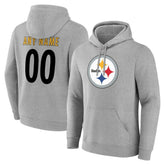 Pittsburgh Steelers Big & Tall Team Authentic Custom Hoodie - Gray Hoodies