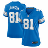 Calvin Johnson Detroit Lions Women's Team Retired Game Jersey - Blue Jerseys