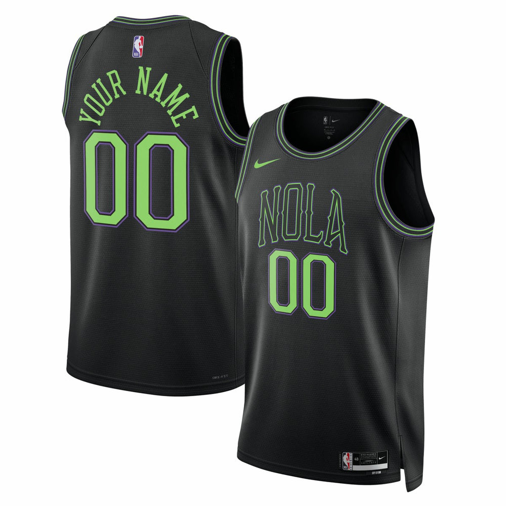 New Orleans Pelicans Unisex 2025/26 City Edition Swingman Custom Jersey Black - Nike