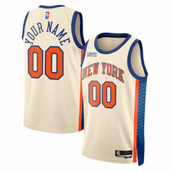 New York Knicks Unisex 2025/26 City Edition Swingman Custom Jersey Cream - Nike