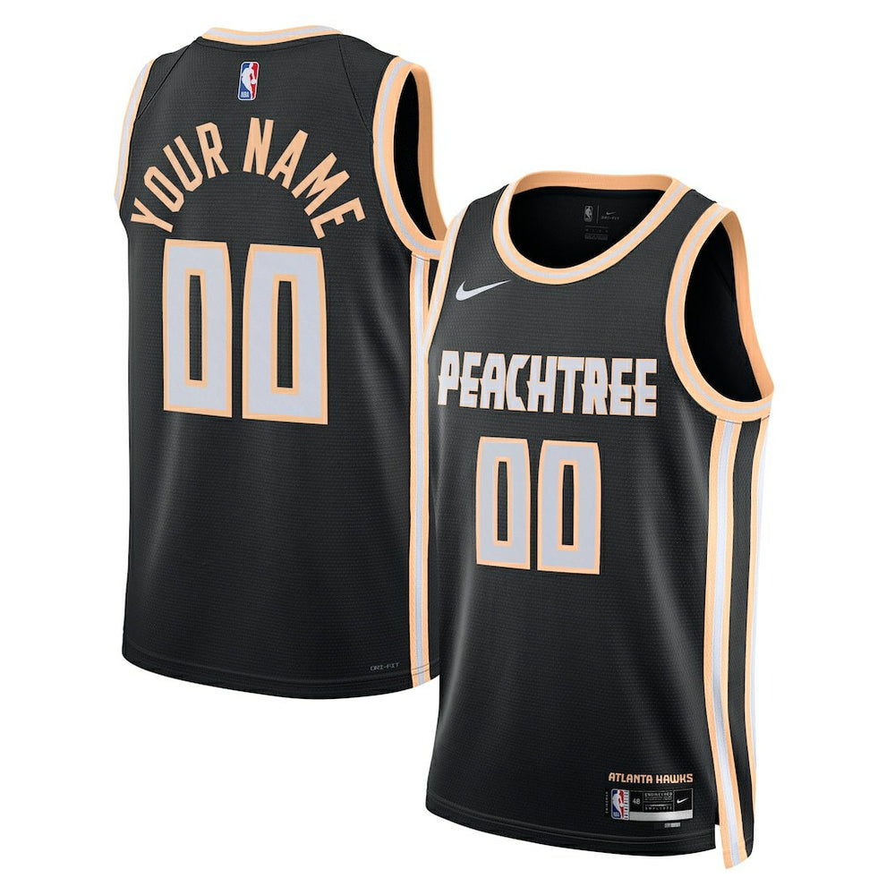 Atlanta Hawks Unisex 2025/26 City Edition Swingman Custom Jersey Black - Nike