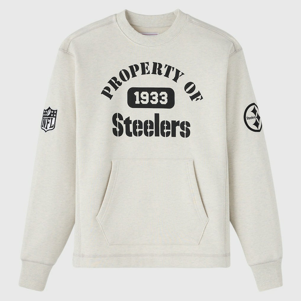 Pittsburgh Steelers OVO x NFL Unisex Fleece Sweatshirt - Heather Gray Sweatshirts