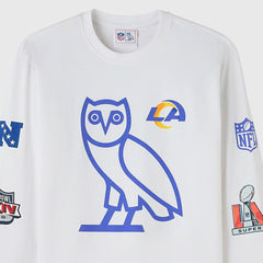 Los Angeles Rams OVO x NFL Unisex Long Sleeve T-Shirt - White T-shirts