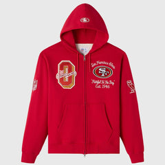 San Francisco 49ers OVO x NFL Unisex Full-Zip Waffle-Lined Hoodie - Scarlet Hoodies