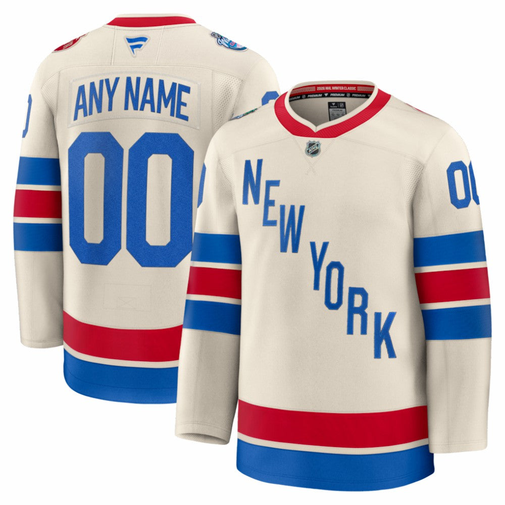 New York Rangers Fanatics 2026 NHL Winter Classic Premium Custom Jersey - Beige | US 203600223
