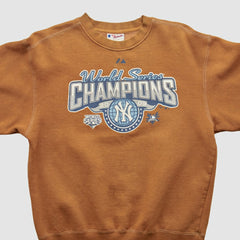 New York Yankees Majestic 2009 Pullover Sweatshirt - Brown - Vintage Pullover