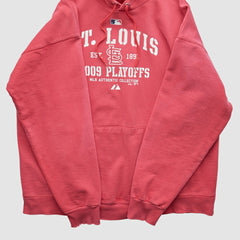 St. Louis Cardinals Majestic 2009 Hooded Pullover Sweatshirt - Red - Vintage Pullover
