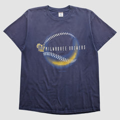 Milwaukee Brewers Logo Athletic 2001 T-shirt - Navy - Vintage T-shirts