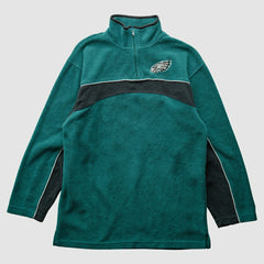 Philadelphia Eagles NFL 2000s 1/4 Zip Sweatshirt - Green Sweatshirts