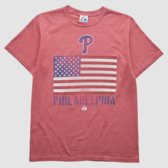 Philadelphia Phillies Majestic 2010s T-shirt - Maroon - Vintage T-shirts