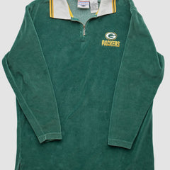 Green Bay Packers Game Day Clothing 90s 1/4 Zip Sweatshirt - Green Sweatshirts