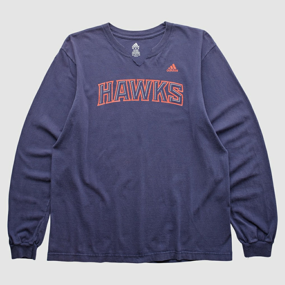 Atlanta Hawks 2000s Long Sleeve T-shirt Navy Vintage - Adidas