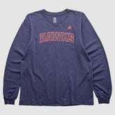 Atlanta Hawks 2000s Long Sleeve T-shirt Navy Vintage - Adidas