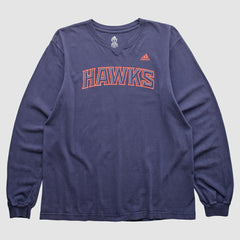 Atlanta Hawks 2000s Long Sleeve T-shirt Navy Vintage - Adidas