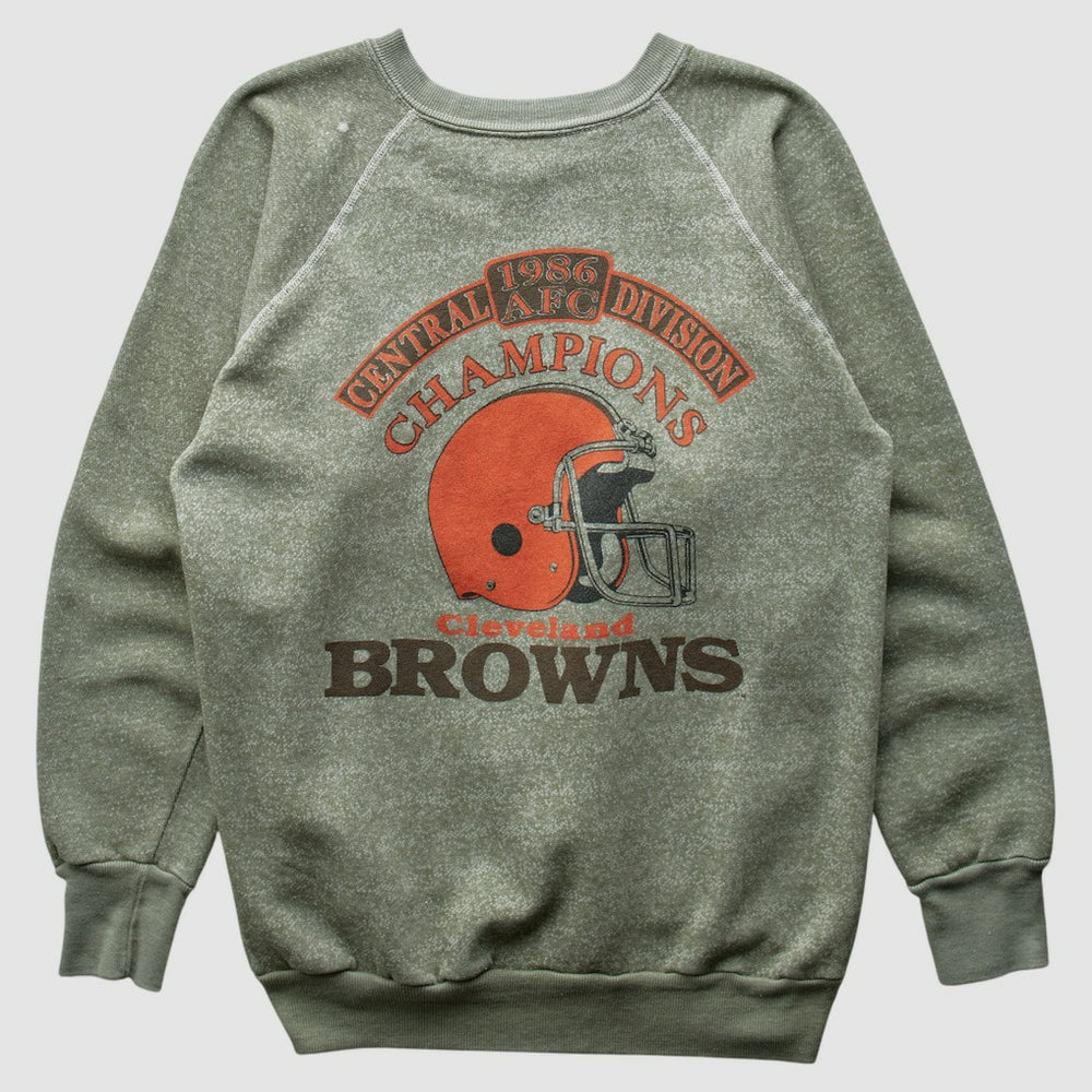 Cleveland Browns 1986 Pullover Sweatshirt - Olive Pullover