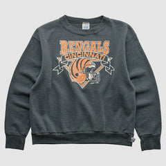 Cincinnati Bengals Logo 7 80s Pullover Sweatshirt - Charcoal Pullover