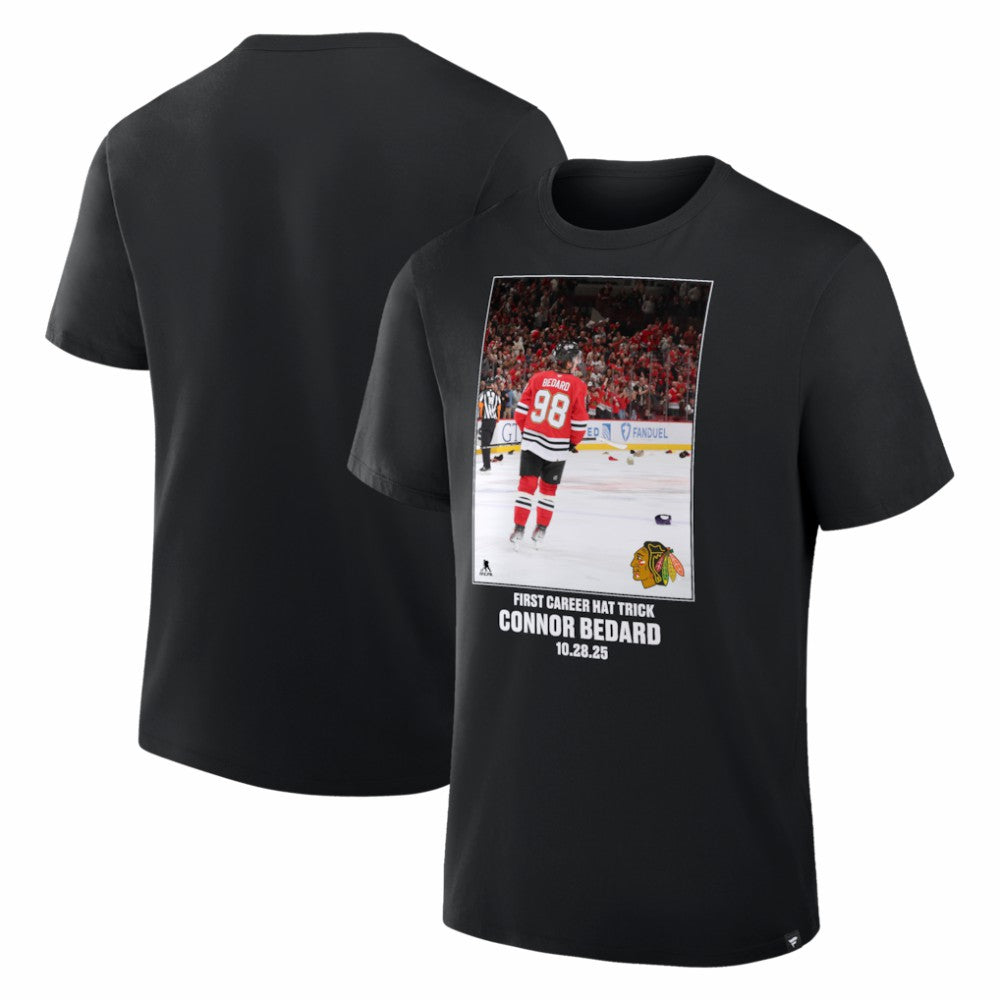 Connor Bedard Chicago Blackhawks Legacy Milestone T-Shirt - Black | US 203608174