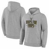 Milwaukee Bucks Hoops For Troops Hoodie Gray