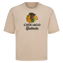 Chicago Blackhawks Levelwear Team Surge Luxe Signature Knit T-Shirt - Khaki | US 203613906