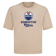 Edmonton Oilers Levelwear Team Surge Luxe Signature Knit T-Shirt - Khaki | US 203613927