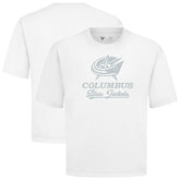 Columbus Blue Jackets Levelwear Shadow Surge Luxe Signature Knit T-Shirt - White | US 203614037