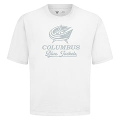 Columbus Blue Jackets Levelwear Shadow Surge Luxe Signature Knit T-Shirt - White | US 203614037